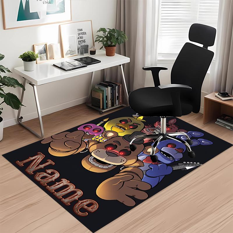 Custom Name Freddy Printed Carpet, Rug for Office Chair Living Room Bedroom Kitchen Room Decor Gifts.