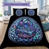 DJ Glass Fusion Pattern Bedding,Quilt Set Quilt Cover Pillowcase Home Birthday Gift (1 * Duvet Cover + 2 * Pillowcase, Without Core)