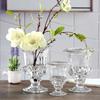 1Pcs Transparent Retro Glass Vase Flower Pot Decoration for Home Office Wedding Desktop Candleholder Flower Arrangement Vase