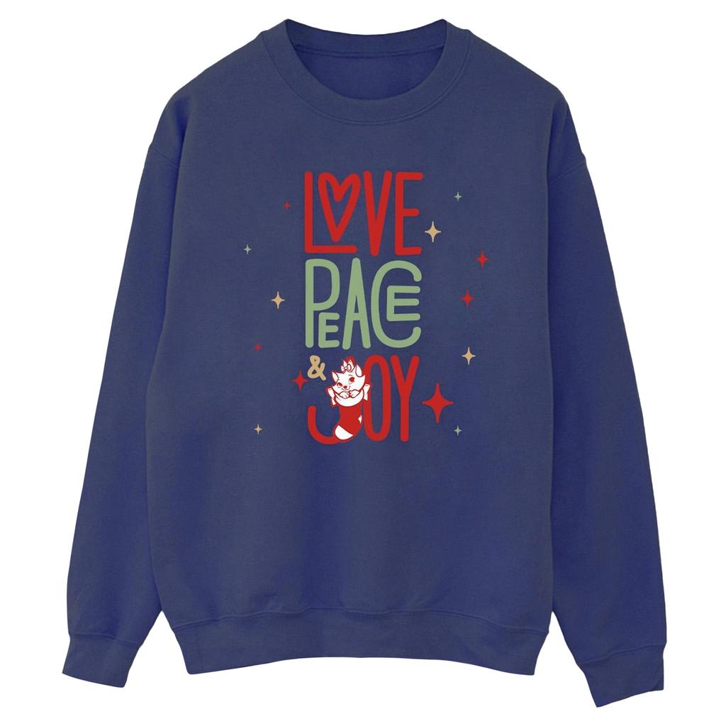 Disney Womens/Ladies The Aristocats Marie Love Peace Joy Sweatshirt