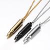 Bullet-Shaped Twist-Open Stainless Steel Pendant Necklace with Custom Engraving for Veteran Memorial