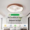 Mid-Century Walnut Wood Grain 360° Oscillating Fan Light for Bedroom or Children's Room