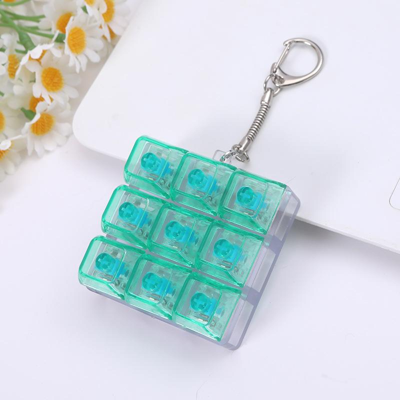 Creative 49 key LED Tetris Fingertip Pressing Keychain Adult Stress-relieving Finger Keyboard Game Key Chain Magic Toys Gift