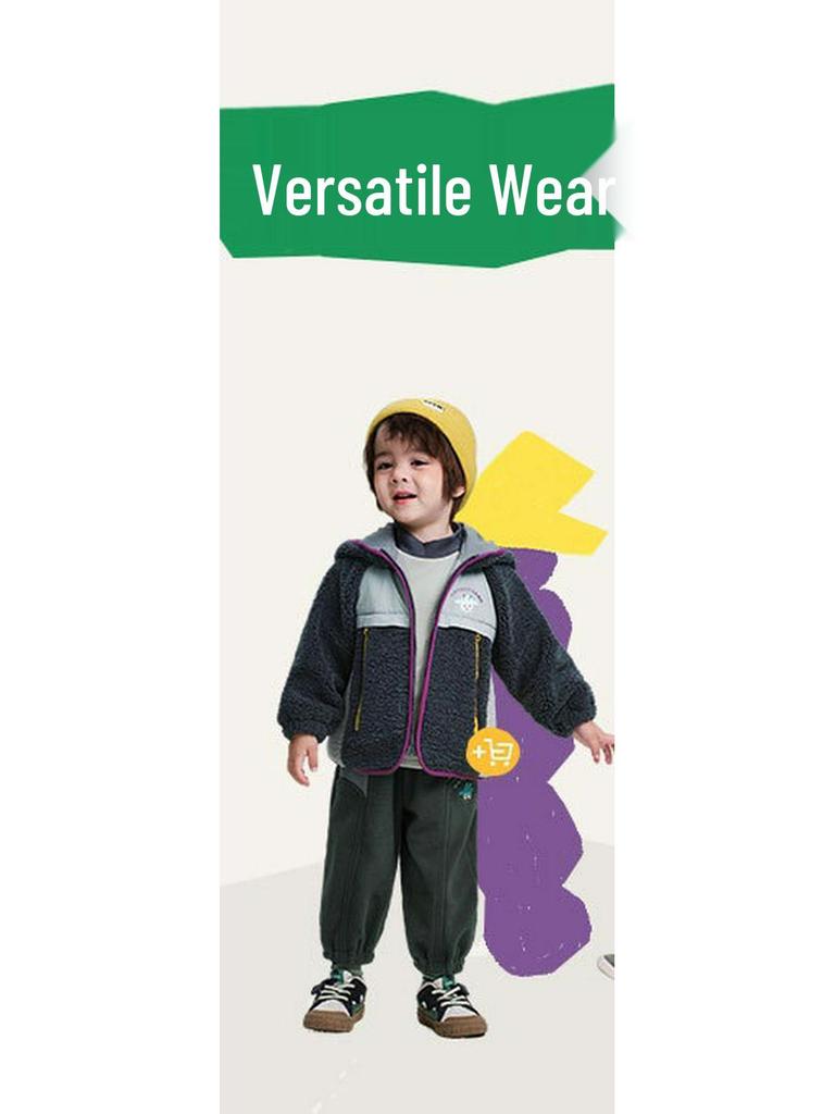 Boys' Trendy Straight-Leg Pants - 2025 Winter, Versatile Warm Cuffed Casual Wear