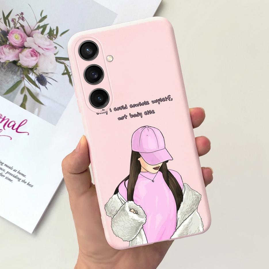 For Samsung Galaxy A55 Case Pretty Cartoon Girls Sunflower Cover Soft TPU Phone Case For Samsung A15 A25 A35 A55 5G Fundas Coque