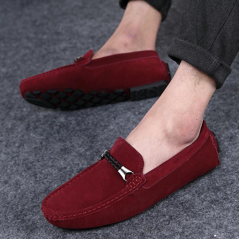 Fashion Flats Suede Loafers Leather Men's Shoes New Driving Flat Casual Style Men's Shoes Trendy Fashion Outdoor Lazy Loafers Men's Shoe
