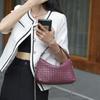Trendy women's bags factory direct sales first layer sheepskin pure hand-woven bag portable crossbody versatile pillow bag