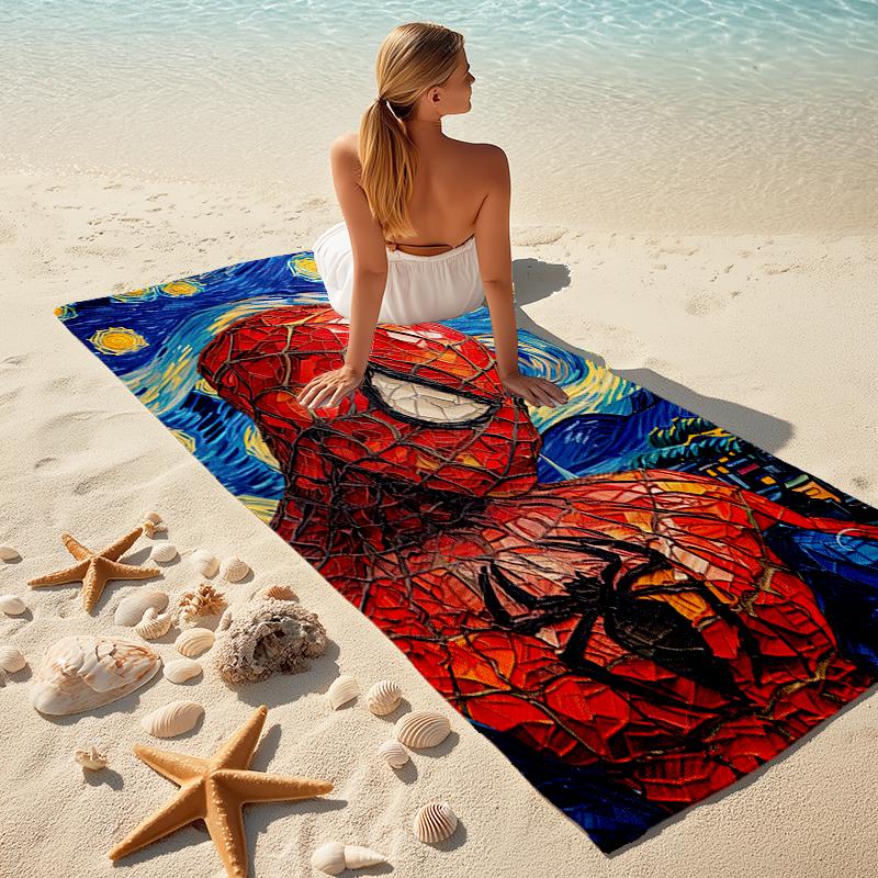Spider-Man beach towel Outdoor camping Beach towel for vacation swim Outdoor pool Absorbent bath towel