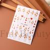 Nail Art Stickers Ins Golden Edge Love Line Valentine's Day Romantic 3D Adhesive Nail Stickers