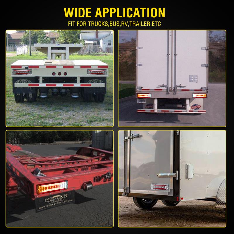 2PC Trailer Tail Light 41LED Brake Running Turn Signal Reverse Light IP65 Waterproof 12V Truck Trailer Caravan Van RV UTV Camper