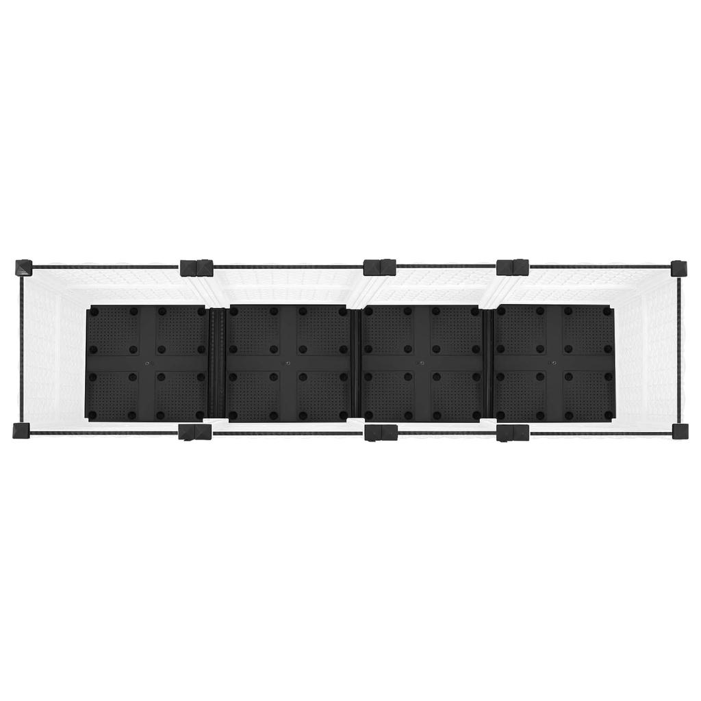Garden Planter with Wheels White 160 x 40 x 48 cm PP