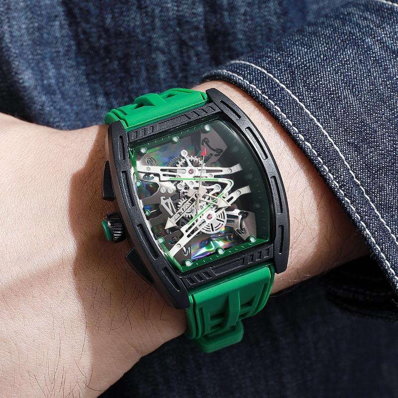 Barrel Richard Hollow Fashion Men's Watch Men's Watch Silicone Strap Watch Quartz Watch