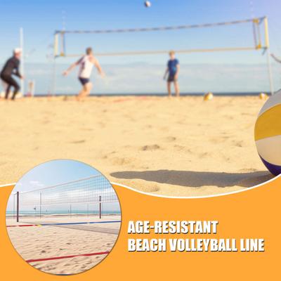 6Pcs Beach Volleyball Lines Outdoor Volleyball Boundary Lines Volleyball Court Webbing with Ground Nails