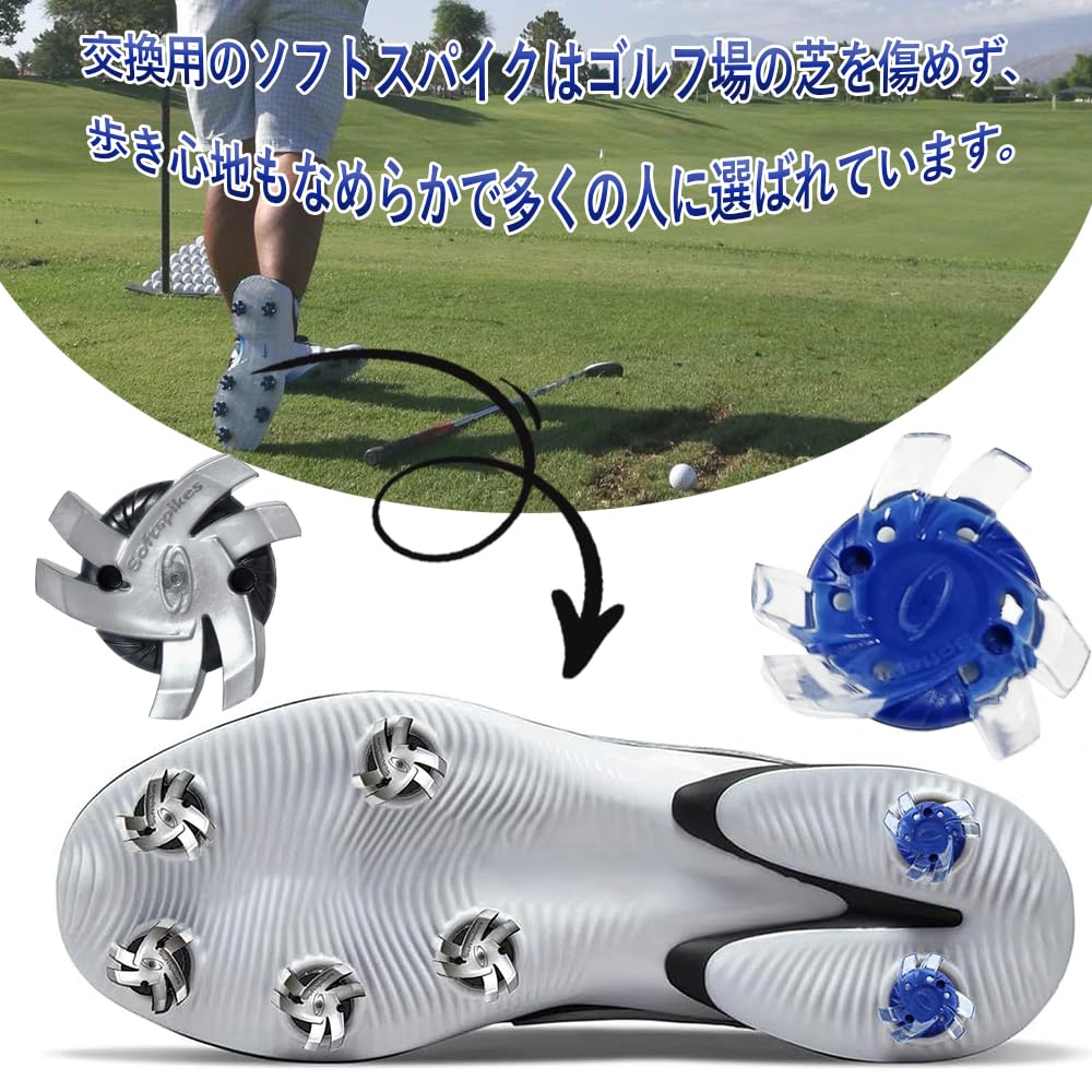 TerraShine Golf Spikes Studs Set of 24 Spikes Footjoy Spike