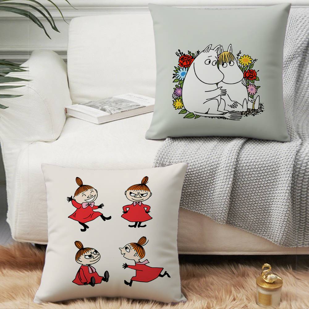 1PC Funda de Almohada Cuadrada de Dibujos Animados Linda N-MoominS Dormitorio Sofá Ocio Cojín de Confort Coche Decoración del Hogar