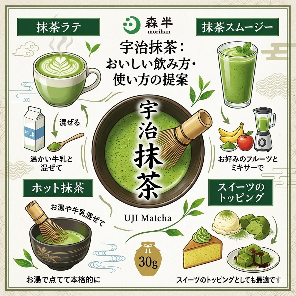 No-brand Product Morihan Uji Matcha Green Tea Powder 30g X 3 Pack 90g Total Kyoto Japan Ceremony Latte Baking Cooking