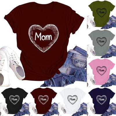 Women's Casual Round Neck Short Sleeve Pullover Printed T-Shirt Top