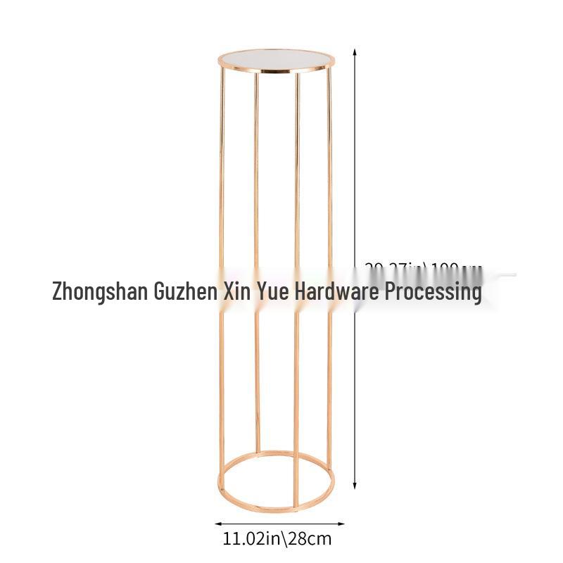 Gold & Iron Electroplated Round Flower Stand for Weddings & Home Decorations
