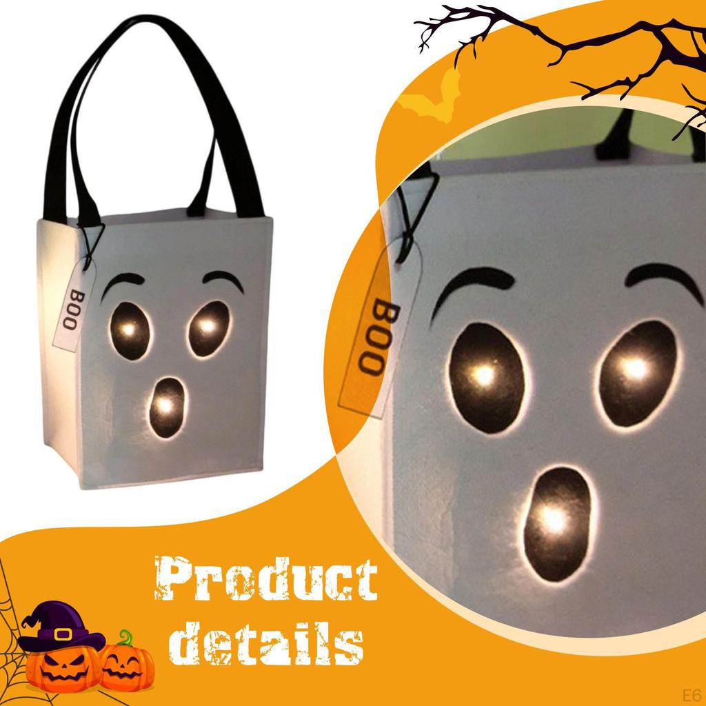 Halloween Candy Bag Gift Tote Trick or Treat Light up for Party Cosplay