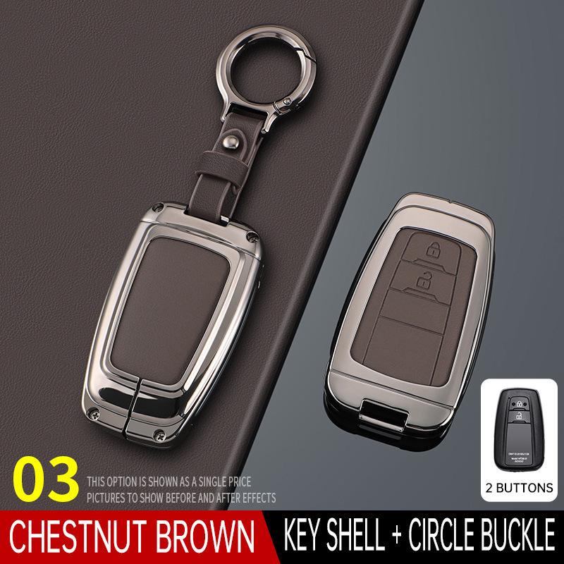 Crown Lu Fang Key Case for 24 Model Toyota 14th Gen Crown & Vellfire 2024 - Metal Leather Shell Buckle