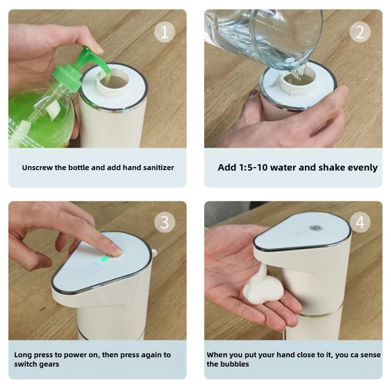 350ml Automatic Soap Dispenser Touchless Foaming Soap Dispenser USB Rechargeable Electric 4 Level Adjustable Foam Soap Dispenser