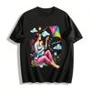 Mother And Baby Flying Kite Print Casual Top Pure Cotton T-shirt