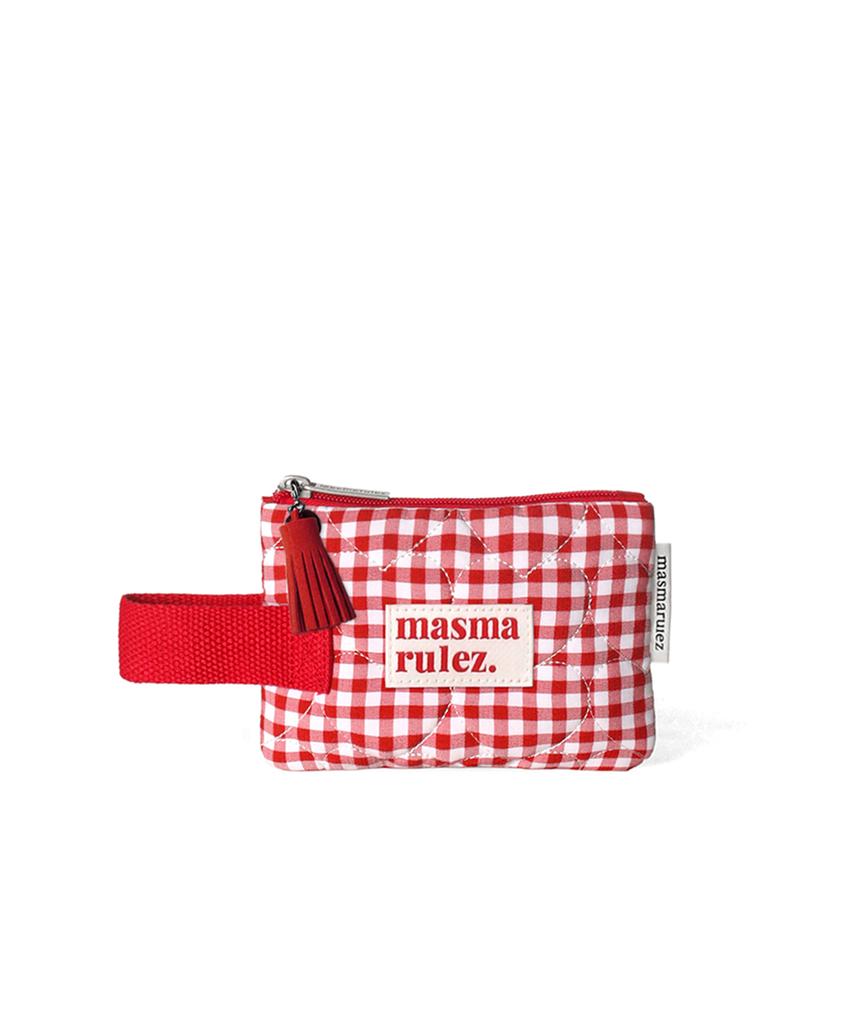 Masmarulez Mini Strap Pouch_Heart Check Red