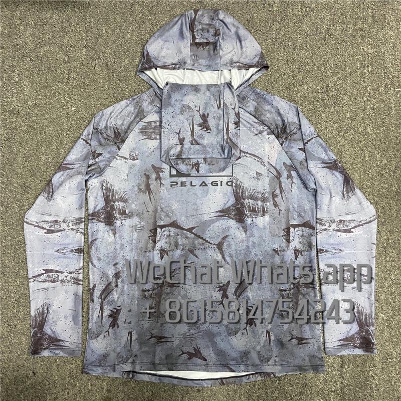 Dunkelblau UV-Schutz Langarm Angel-Kapuzenpullover
