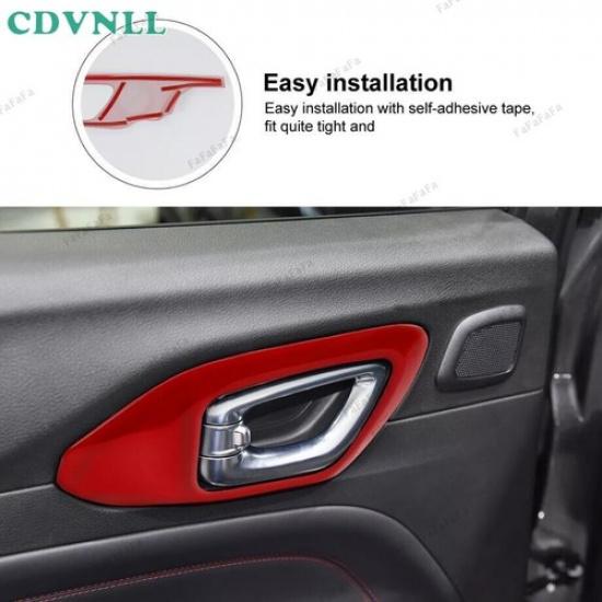 For Jeep Compass -2025 Accessories Red Car Inner Door Handle Bowl Cover Trim