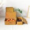 Handmade Straw Woven Storage Box Container Home Sundries Toy Holder Baskets Makeup Organizer With Lid Bedroom Kitchen Basket