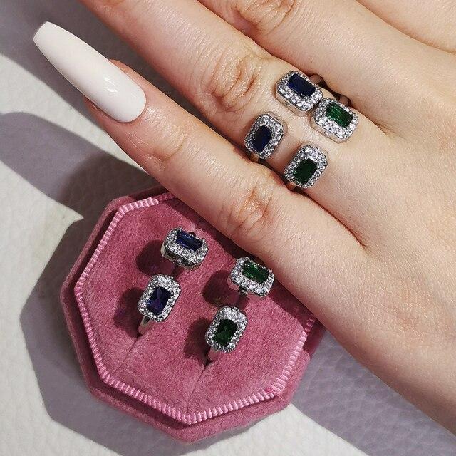 

2 шт. в упаковке, много новых модных наборных колец из стерлингового серебра 925 пробы, модное кольцо для женщин, подарок на День святого Валентина, R6864 Resizable