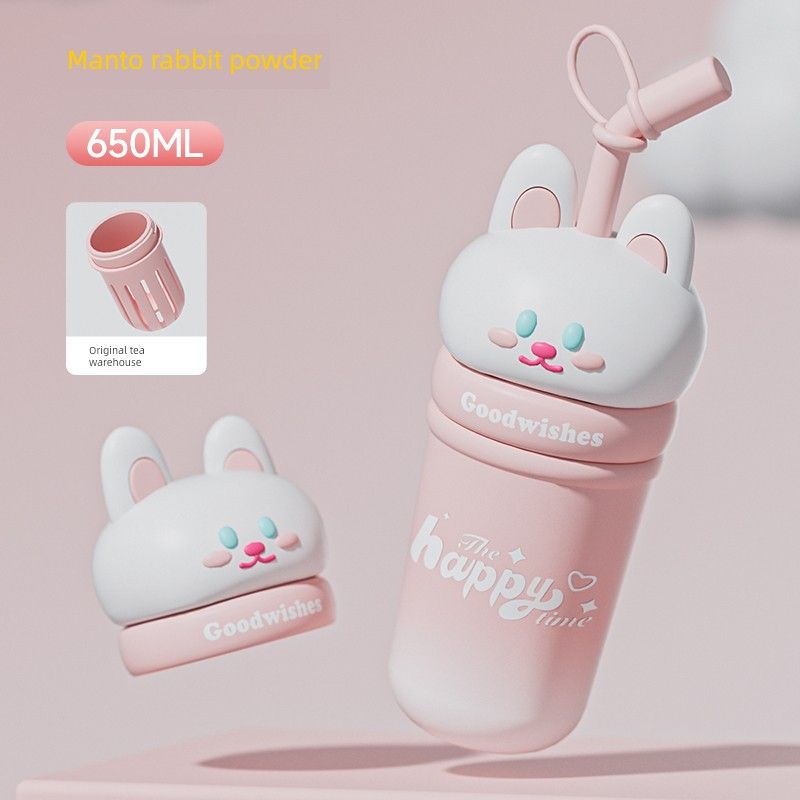 Large Capacity Thermos Cup for Girls, High Aesthetic Value 316 Water Cup, Ice Cup, Cute Children's Straw Cup, 2026 New Model
