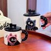 Ceramic Cat Mug with Lid - Cute Office Cup, Couple Gift, Souvenir Boxed, Birthday Present