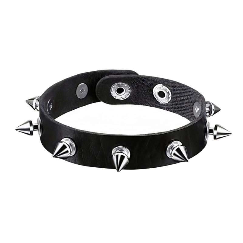 T5UF Stylish Punk Rock Bracelet Square Rivets Punk Wristband Trendy Gothic Jewelry Suitable for Individuality and Comfort