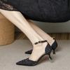 Fashion New Pointed Toe Wedding Bride High Heels Shoes Female Party Mules Elegant Women Pumps Designer Shoes Sexy Dress Shoes