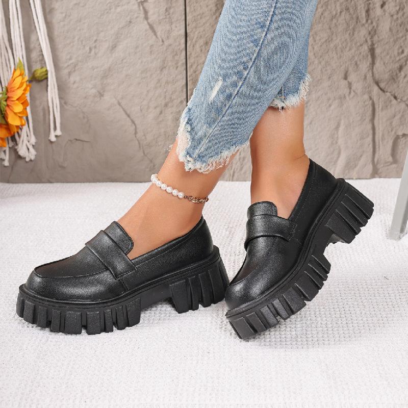 Außenhandel Übergröße Plateau Einzelschuhe Damen Frühling und Herbst neu niedrig geschnitten lässig bequem Lazy Slipper zum Hineinschlüpfen