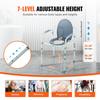 Commode Chair, Bedside Commode with Wider Toilet Seat, 7-Level Adjustable Height, 5.8L Removable Bucket, Easy To Assemble, 350 LBS Capacity, Raised