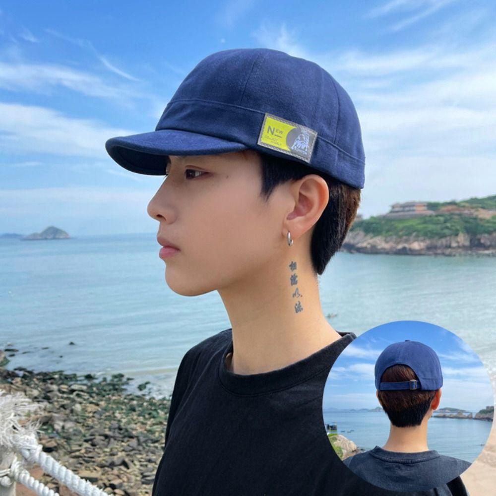 Solid Color Sunscreen Sun Hat Japanese Style Peaked Cap Simple Short Brim Baseball Cap  Sports