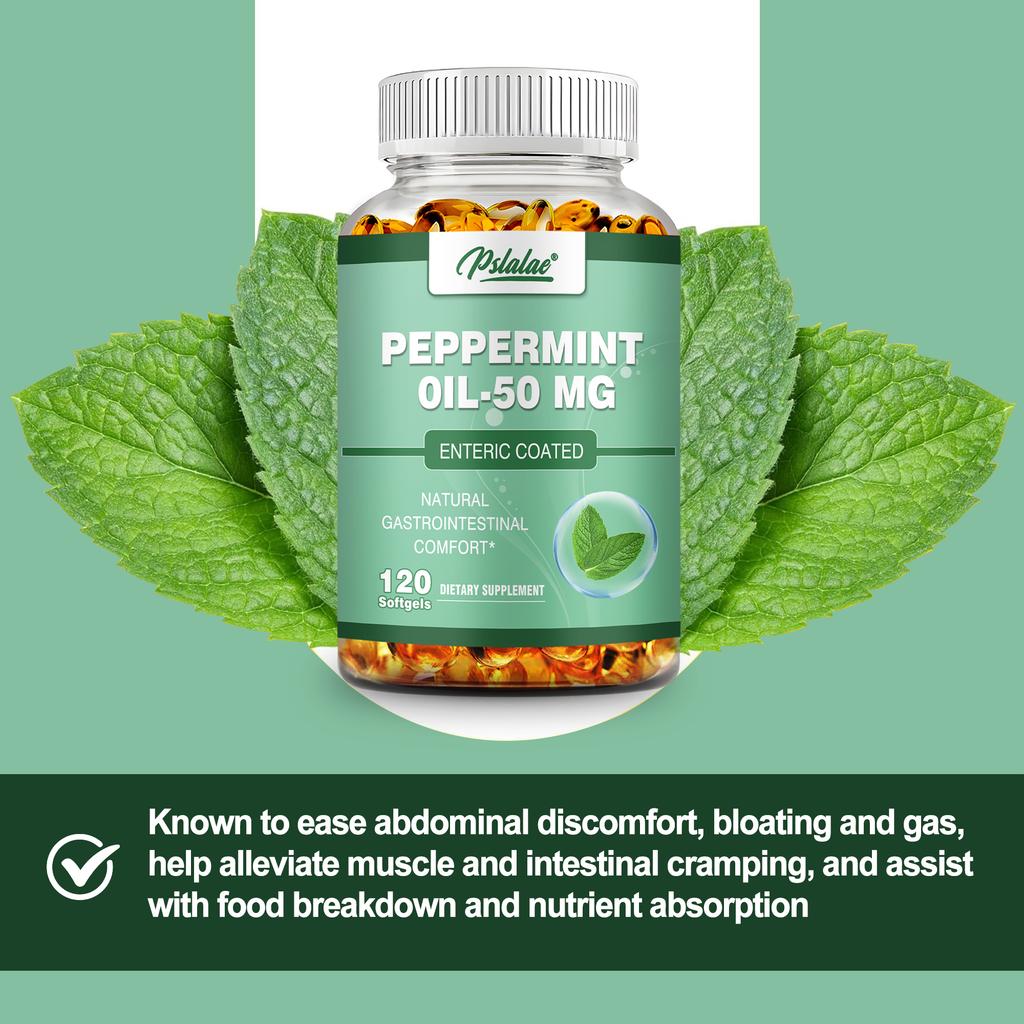 Capsule Moi cu Ulei de Mentă 50mg - Suport Digestiv Natural Ameliorează Balonarea, Gazele și Sindromul Intestinului Iritabil