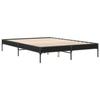VidaXL Black Bed Frames 140x200 Cm Engineered Wood and Metal, Bed, Guest Bed, Double Bed, Bedroom Furniture, 845016