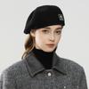 Alphabet wool beret Wear forward hat before and after autumn and winter Fashion solid color women's star anise hat