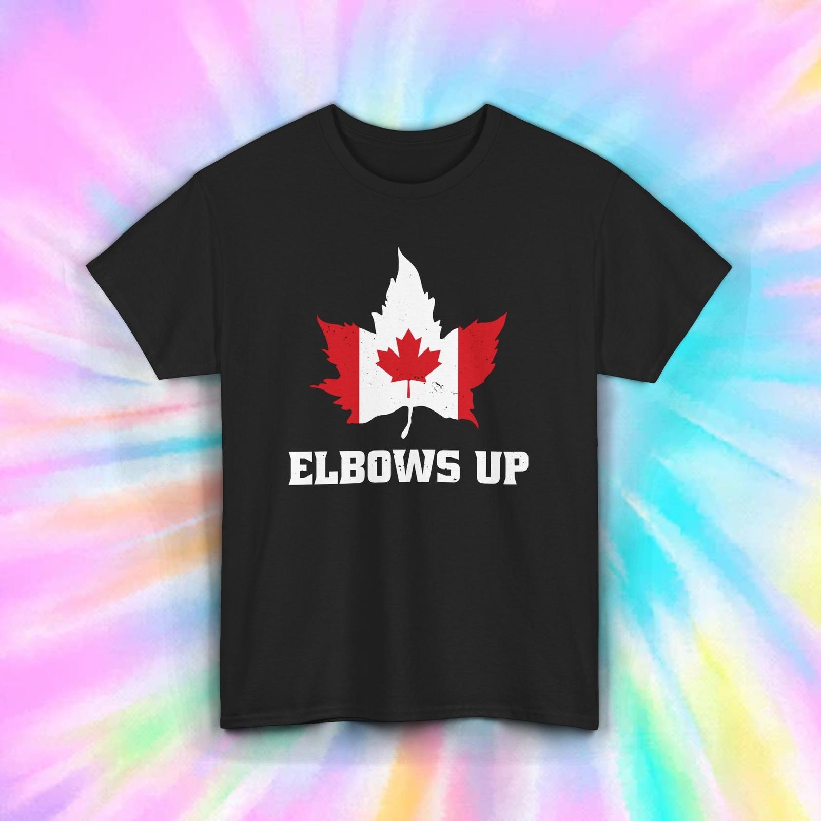 Canada Maple Leaf T-Shirt Funny Patriotic Elbows Up Pride Tee S-5XL XXXXL