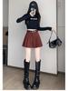 2024 A/W High Waist Woolen Pleated Wide-Leg Shorts - Casual, Versatile, Simple A-Line Design
