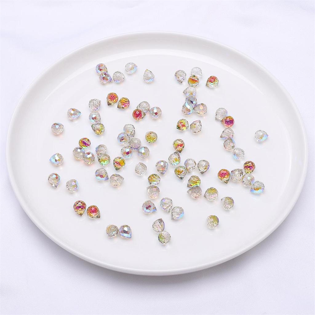 9x8mm Iridescent Glass Crystal Teardrop Beads for DIY Bracelet and Necklace Jewelry Making