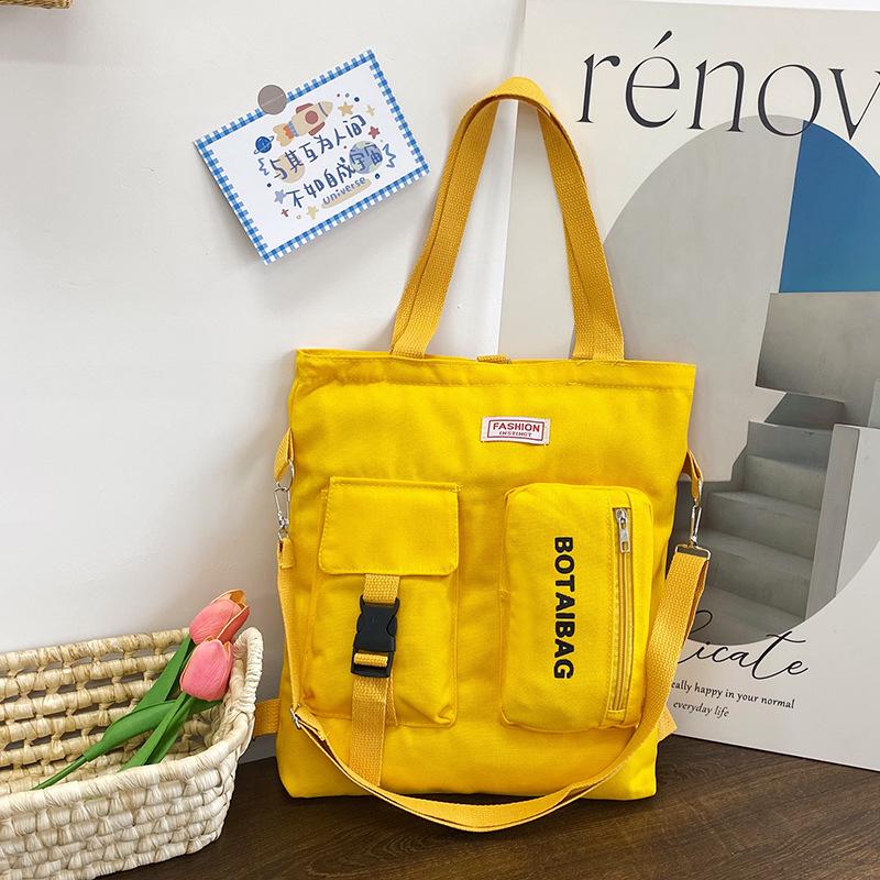 Versatile Women's Canvas Bag - Large Capacity Backpack & Tote for Students
