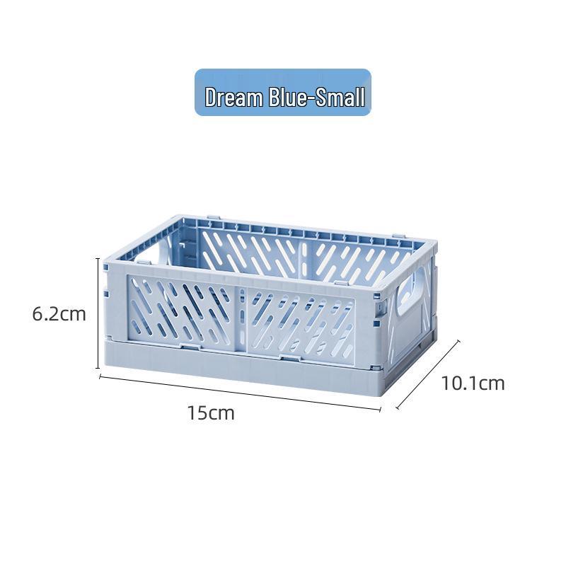 Foldable Plastic Storage Basket - Creative, Stackable Bin for Desktop, Living Room, or Refrigerator Organization