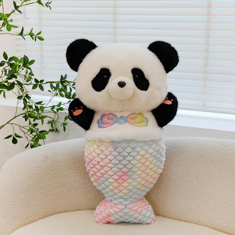 

Плюшевые игрушки Панда Русалка Радуга, Подарки на день рождения лучшим друзьям, Куклы для признания в любви для обмена, Украшения для окна ванной комнаты 40cm【0.3kg】