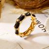 Vintage Punk Dripping Oil Enamel Bangles Black/White Metal Geometric Bangles Wide Chunky Cuff Bracelets Party Aesthetic Jewelry