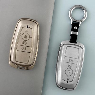 34-Key Ford Mondeo Aluminum Alloy Car Key Cover with Buckle Edge - Compatible with Taurus & Mustang Metal Style.