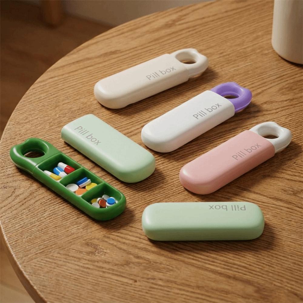 Vitamin Container Mini 3 Grids Pill Box Sealed Moisture-Proof Pill Storage Box Waterproof with Lids Pill Box Office